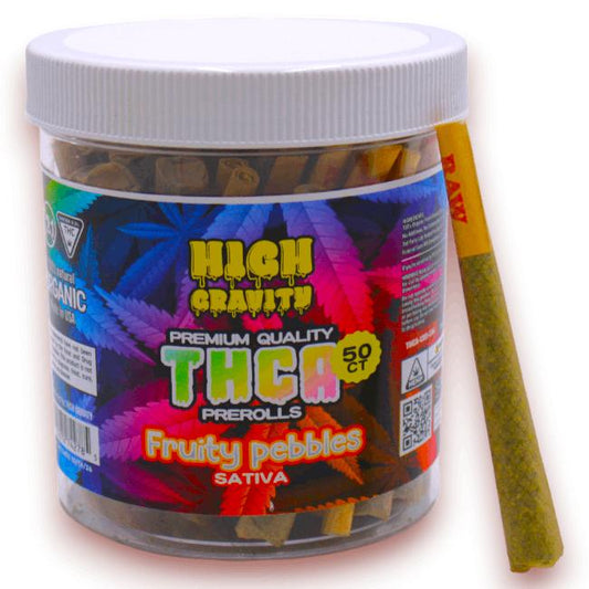 HIGH GRAVITY 50CT PRE-ROLL JARS FRUITY PEBBLES (SATIVA) 725272742785