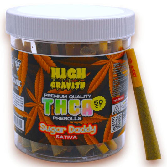 HIGH GRAVITY 50CT PRE-ROLL JARS SUGAR DADDY (SATIVA) 725272742761