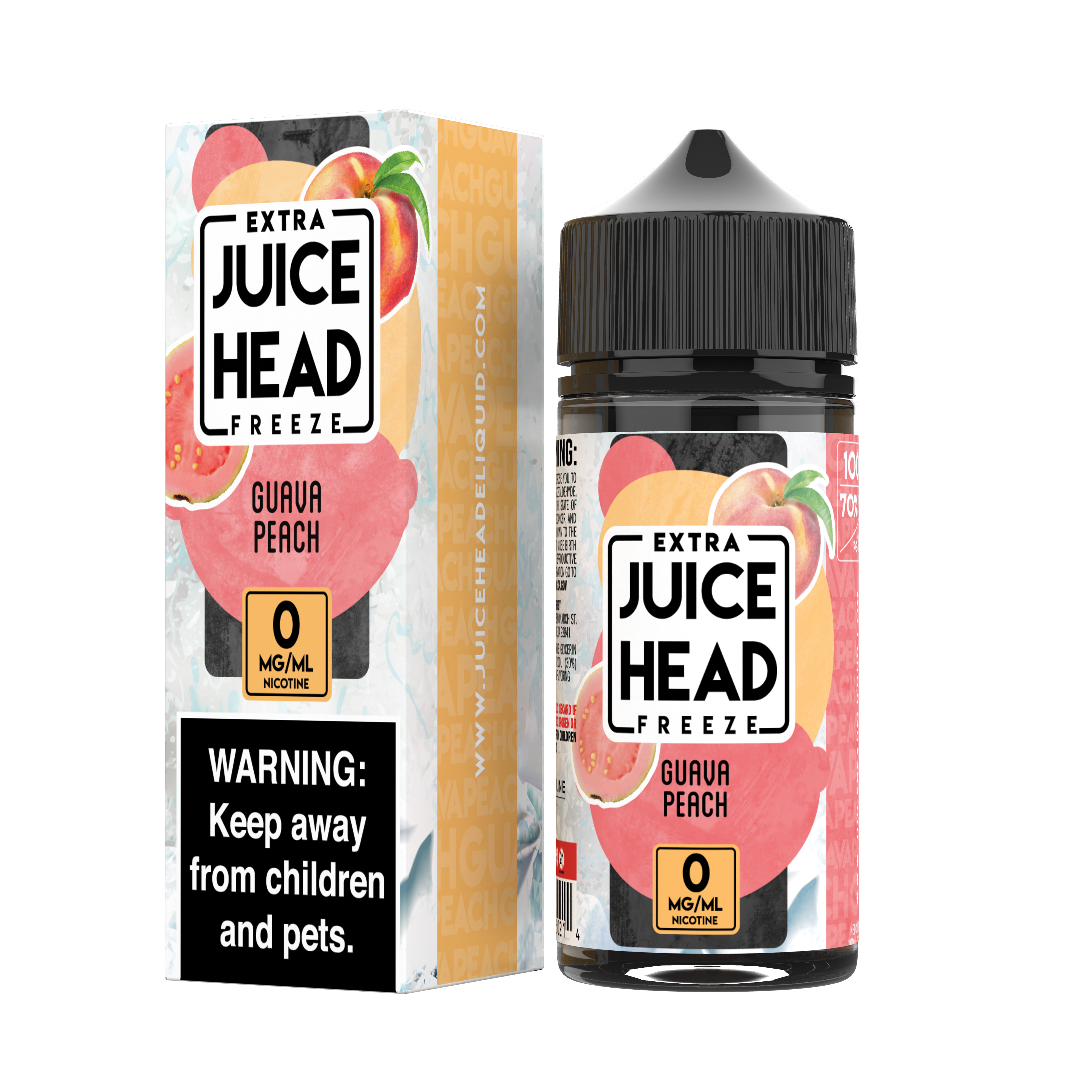 Juice Head Freeze 100ml - GUAVA PEACH 0MG E-JUICE 100ML -