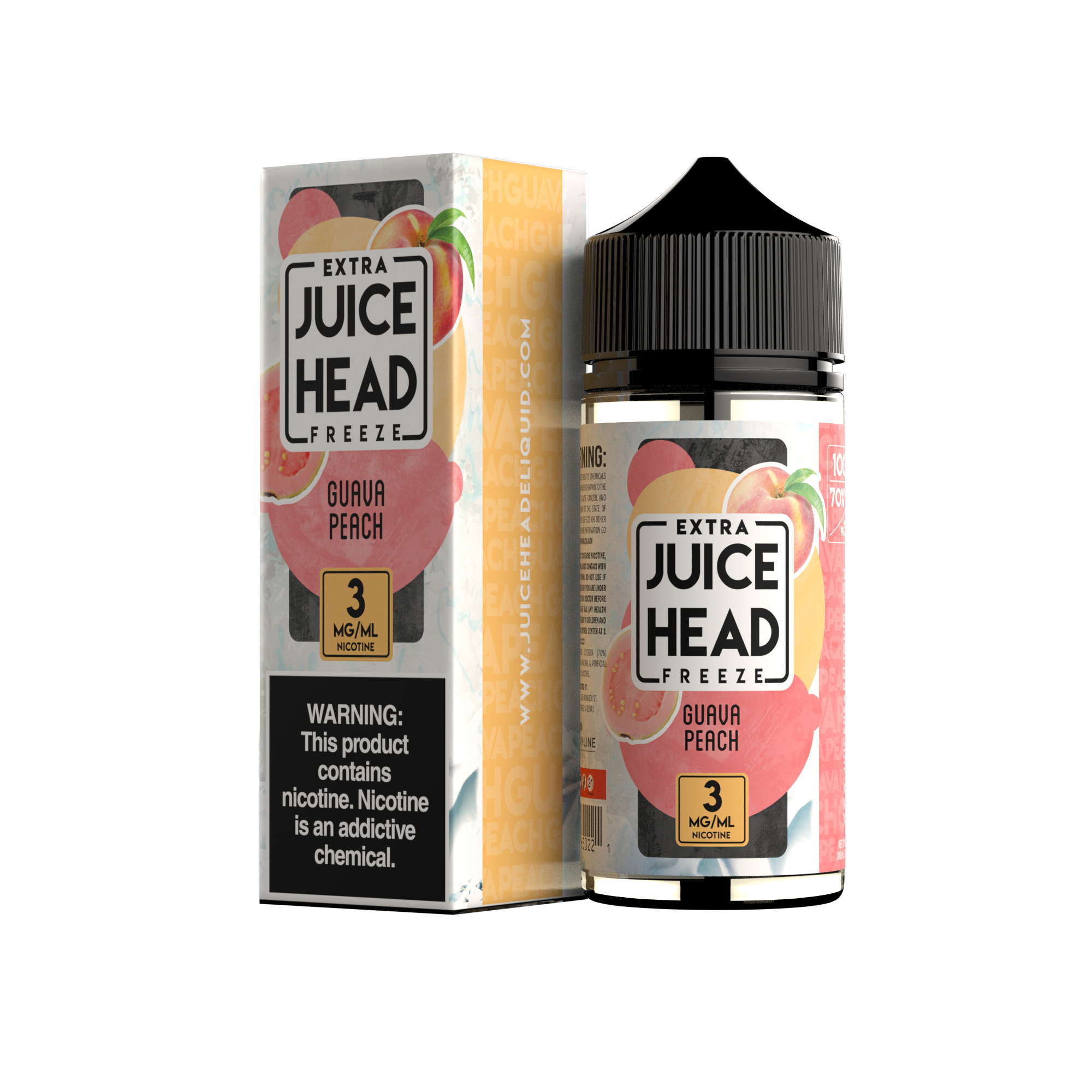 Juice Head Freeze 100ml - GUAVA PEACH 3MG E-JUICE 100ML -