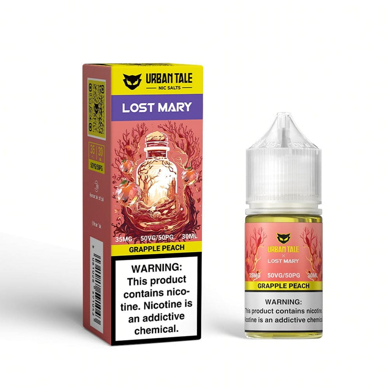 URBAN TALE X LOST MARY 30ML SALT E-LIQUID - GRAPPLE PEACH