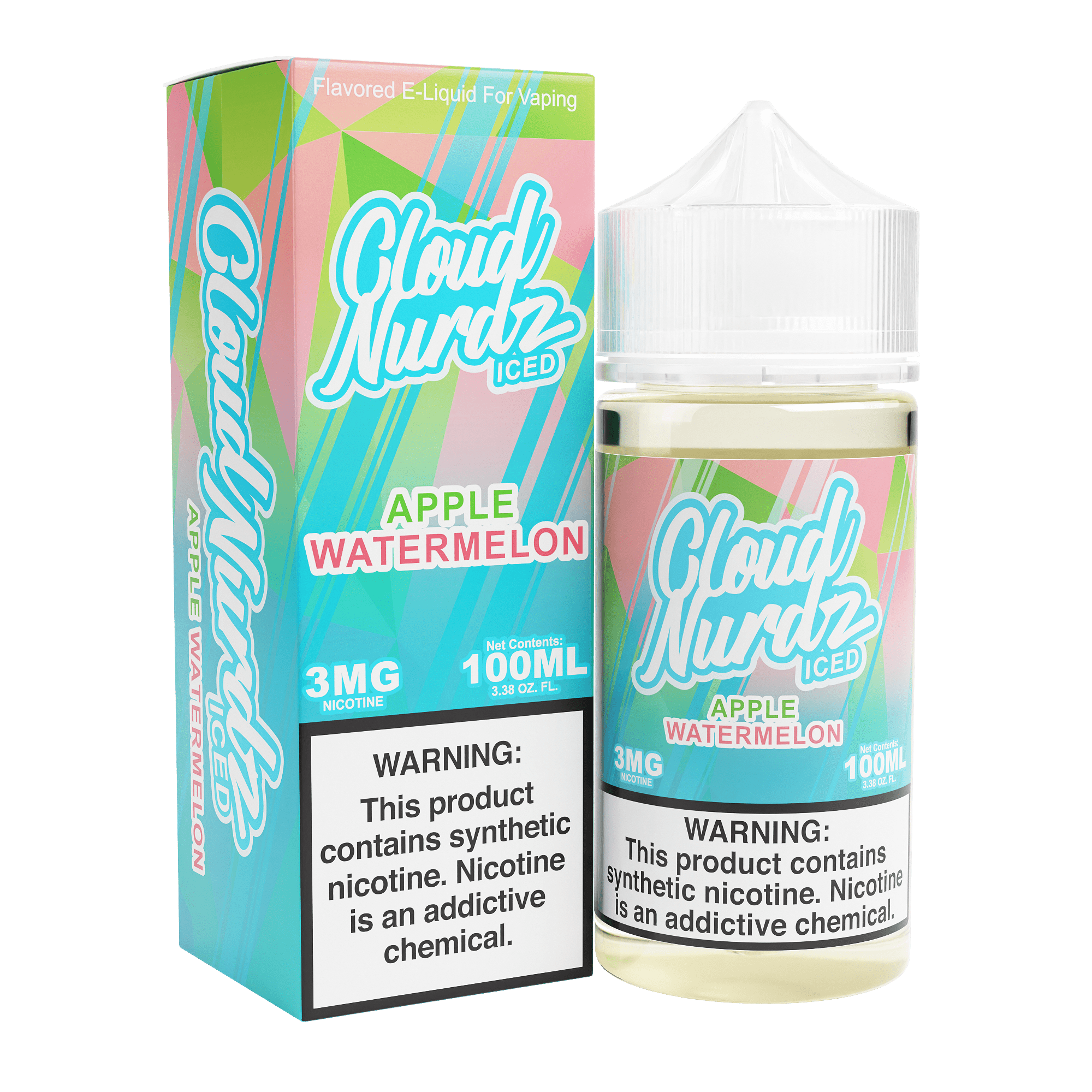 CLOUD NURDZ 100ML E-JUICE - WATERMELON APPLE ICED