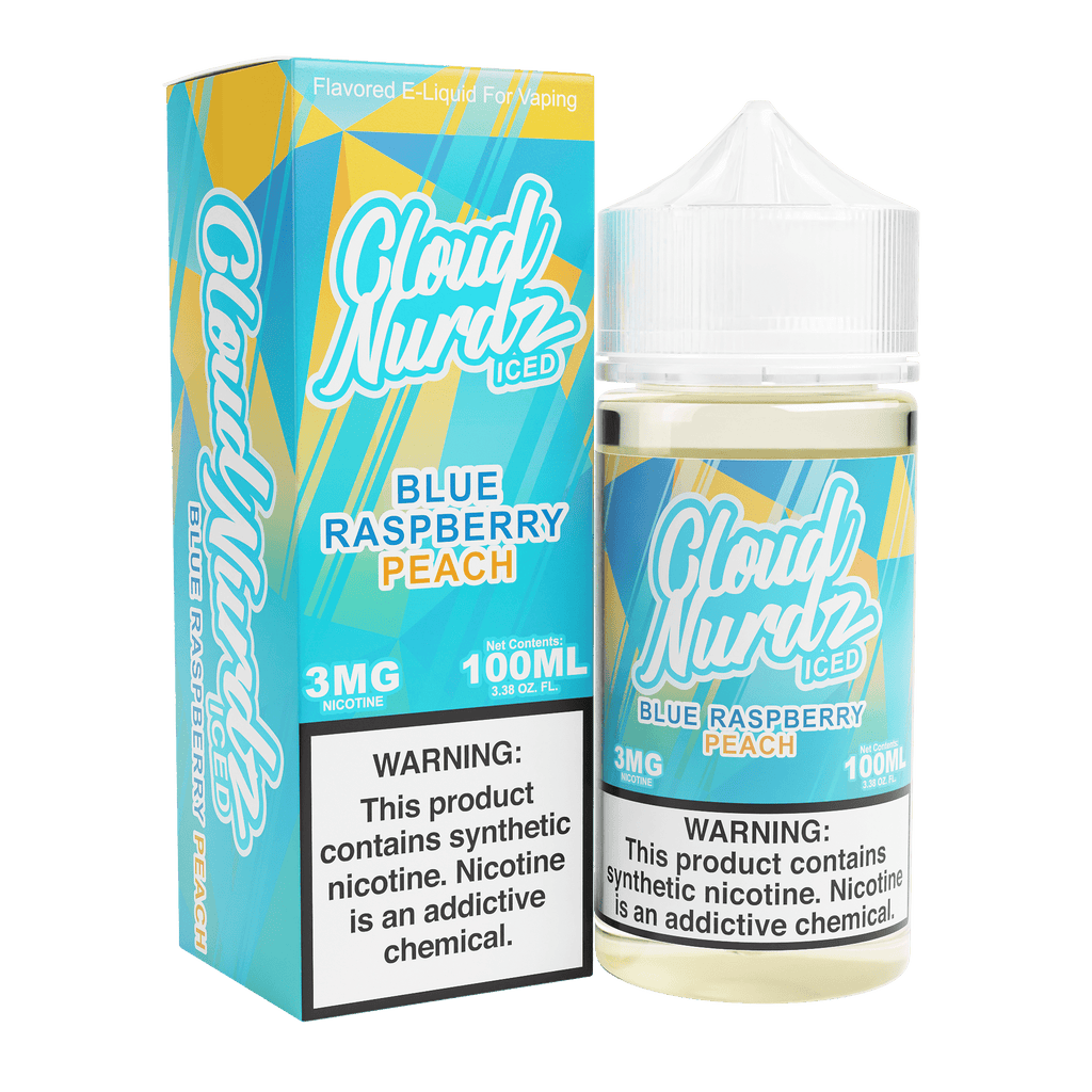 CLOUD NURDZ 100ML E-JUICE - PEACH BLUE RASPBERRY ICED