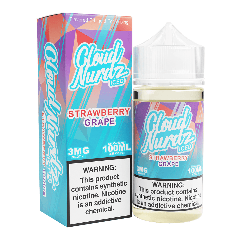 CLOUD NURDZ 100ML E-JUICE - GRAPE STRAWBERRY ICED