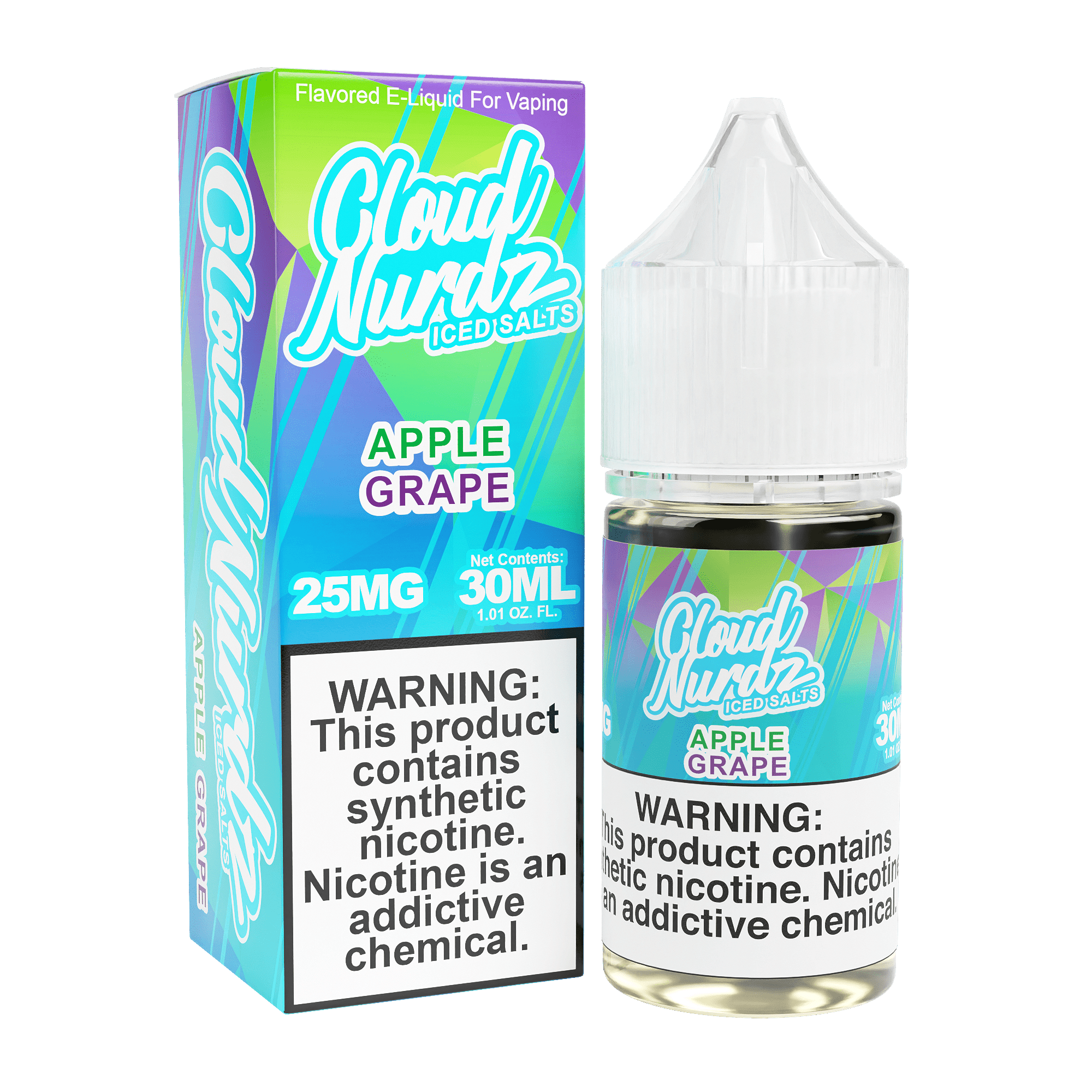 CLOUD NURDZ 30ML SALT E-LIQUID - GRAPE APPLE ICED