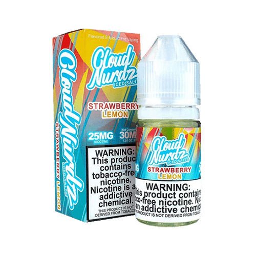 CLOUD NURDZ 30ML SALT E-LIQUID - STRAWBERRY LEMON ICED