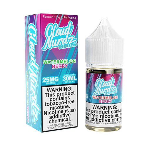 CLOUD NURDZ 30ML SALT E-LIQUID - WATERMELON BERRY ICED