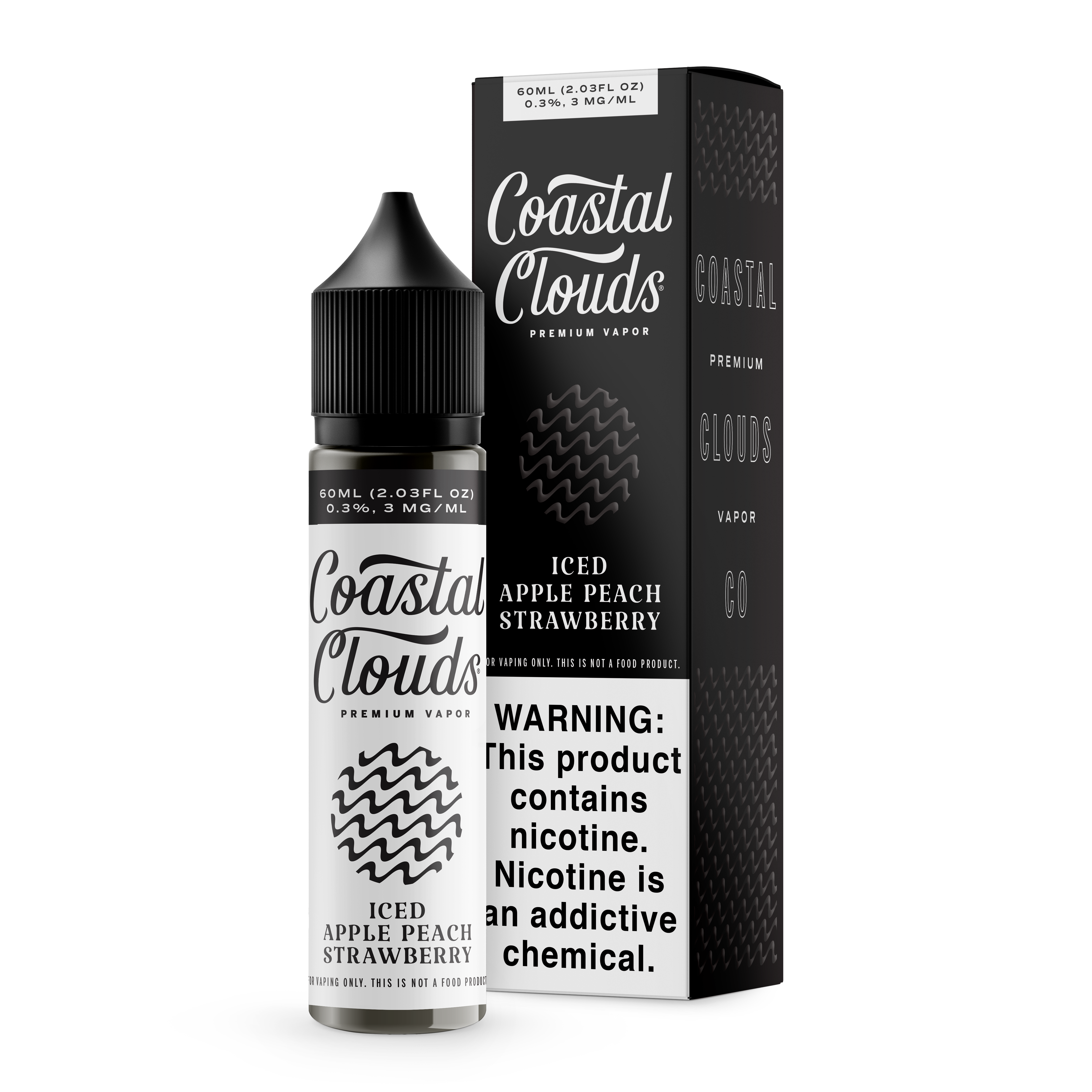 COASTAL CLOUDS 60ML E-JUICE - ICED APPLE PEACH STRAWBERRY