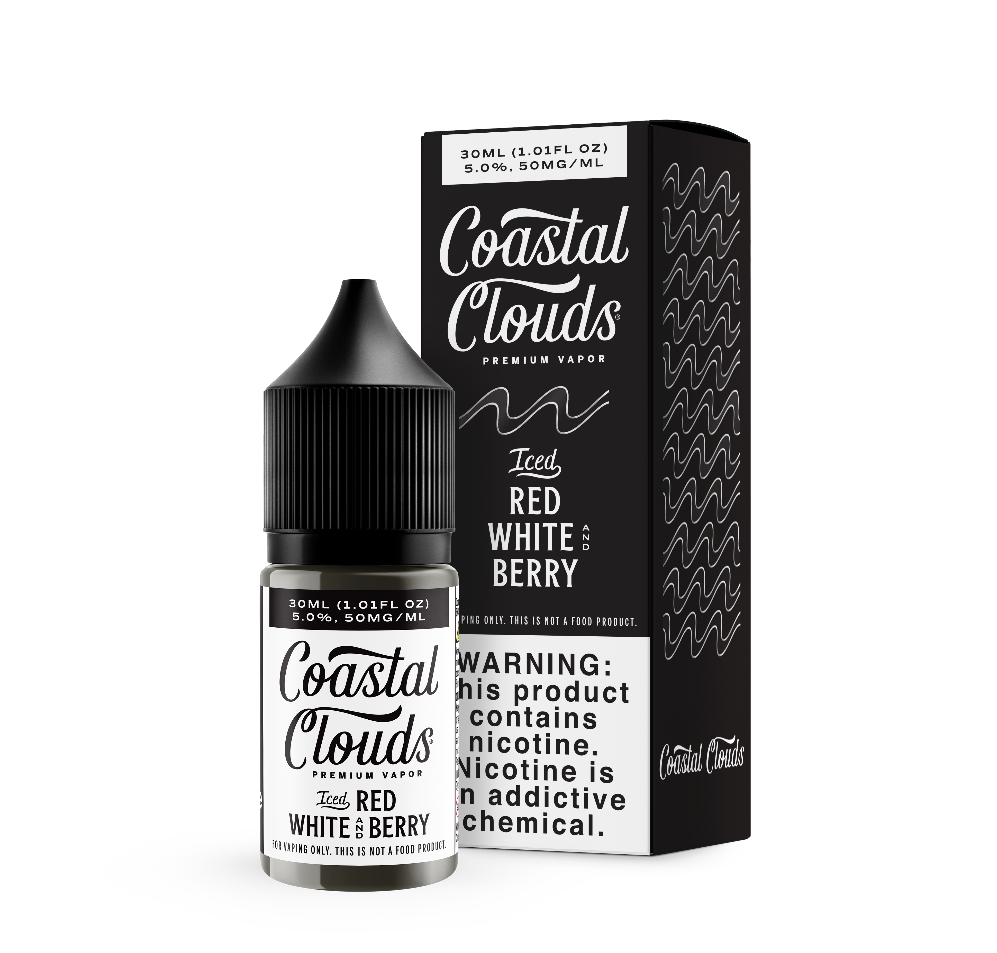 COASTAL CLOUDS 30ML SALT E-LIQUID - ICED RED WHITE & BERRY