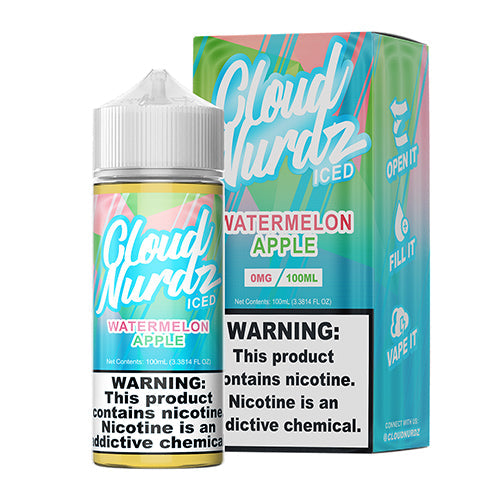 CLOUD NURDZ 30ML SALT E-LIQUID - WATERMELON APPLE ICED