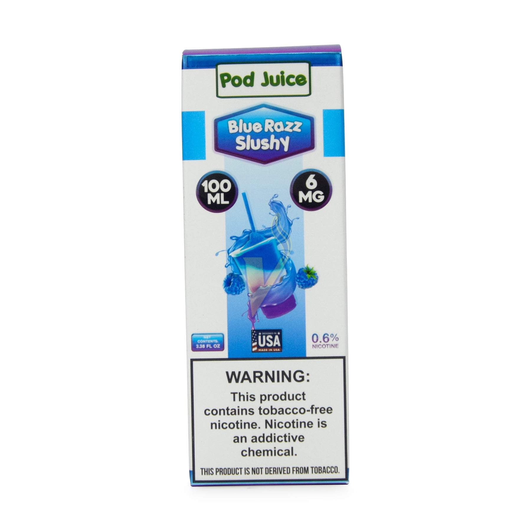 POD JUICE E-LIQUID 100ML BLUE RAZZ SLUSHY 6MG 100003061746