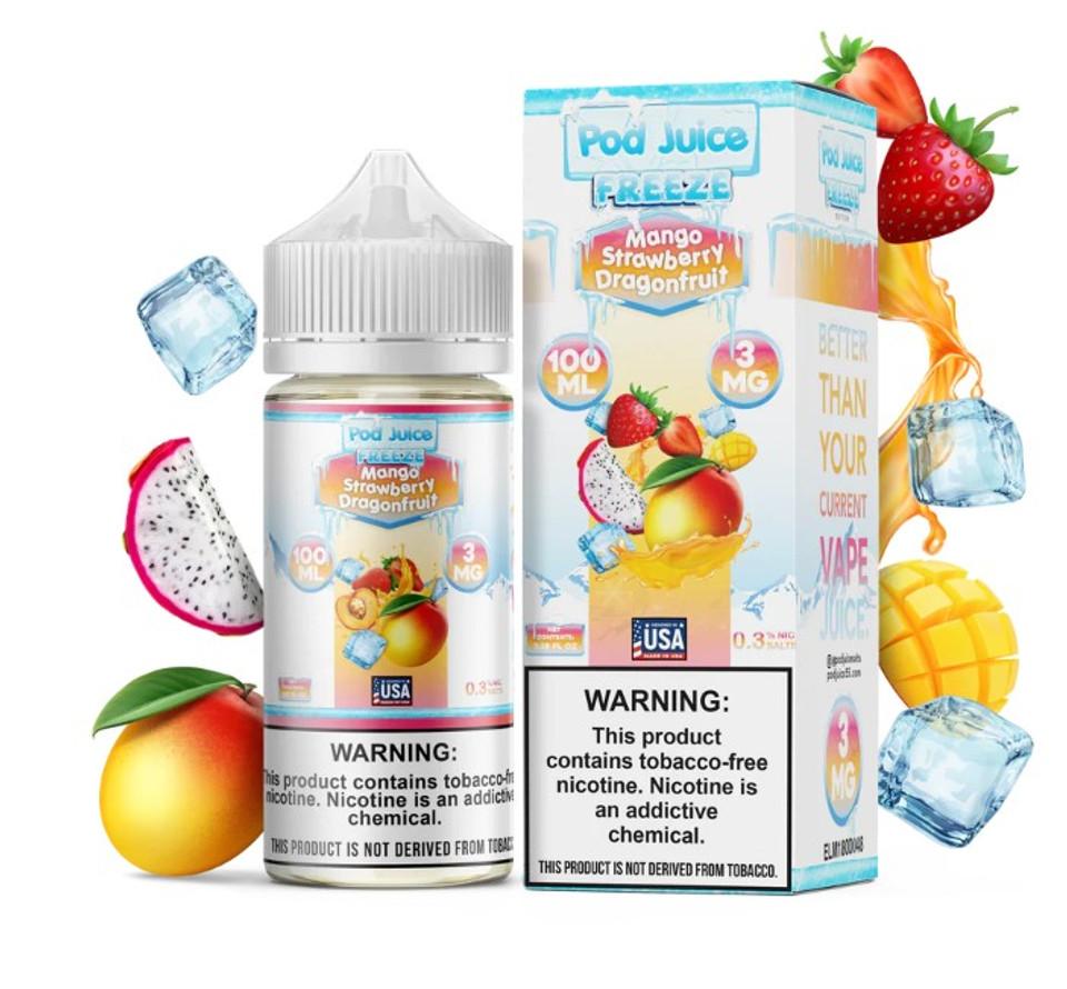 POD JUICE E-LIQUID 100ML MANGO STRAWBERRY DRAGONFRUIT 3MG 100003061913