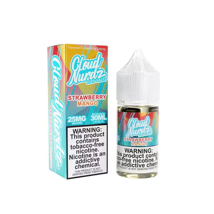 CLOUD NURDZ 30ML SALT E-LIQUID - STRAWBERRY MANGO ICED