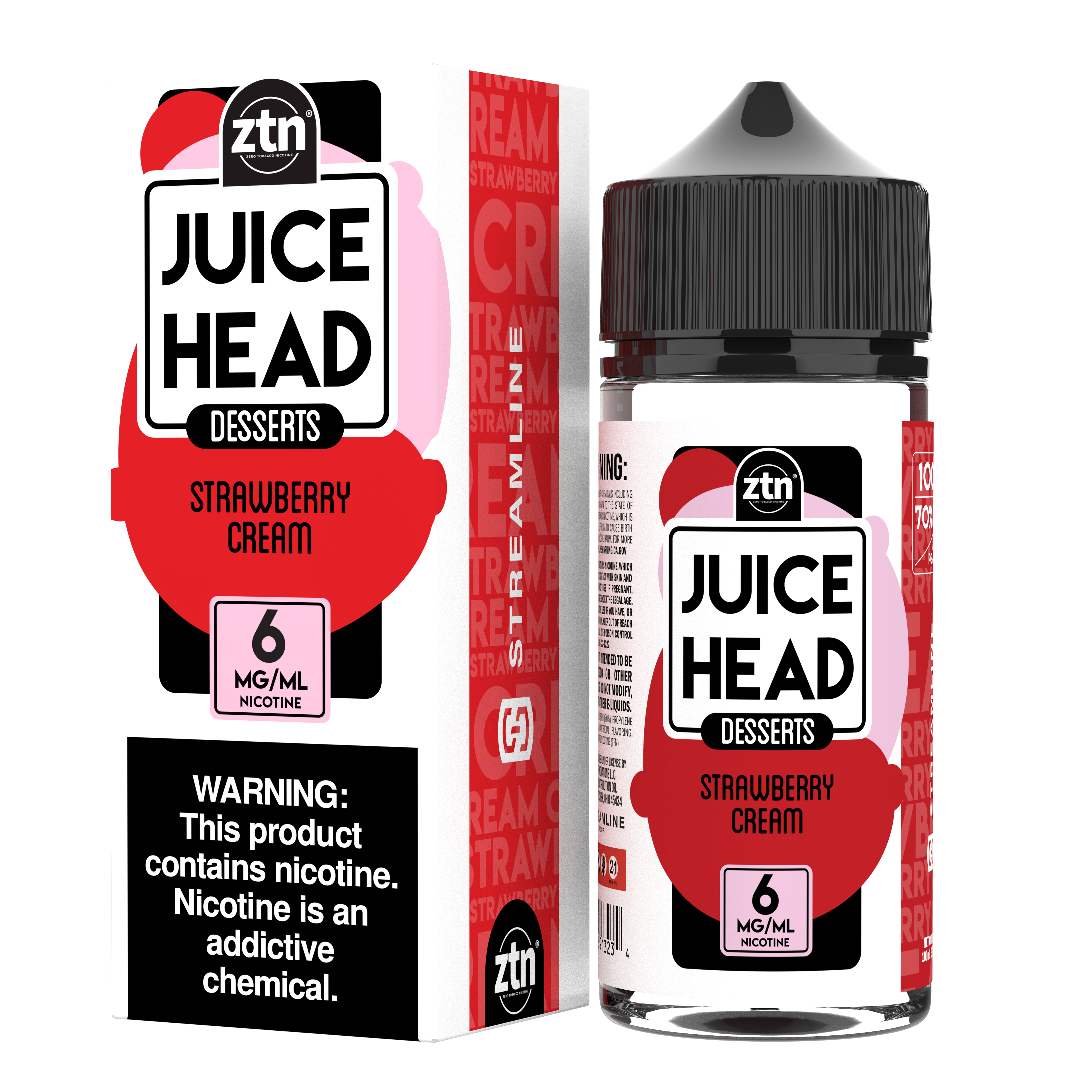 Juice Head Desert ZTN 100ml - STRAWBERRY CREAM 6MG E-JUICE