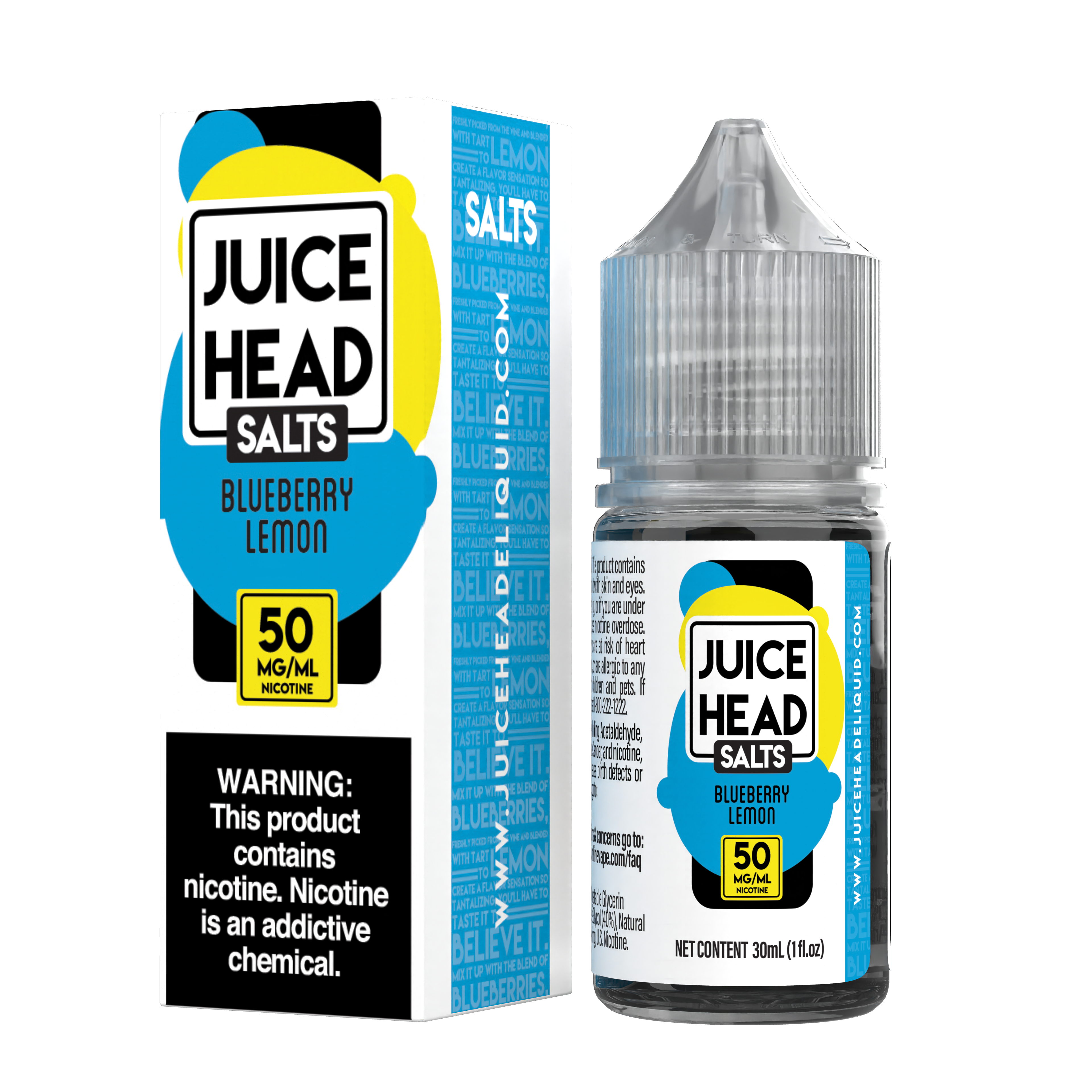 Juice Head Salt 30ml - BLUEBERRY LEMON 50MG E-JUICE 30ML -