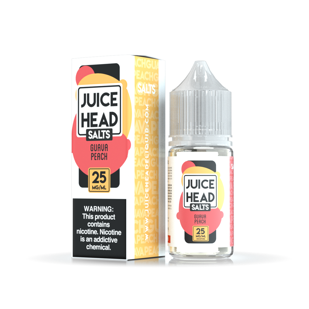 Juice Head Salt 30ml - GUAVA PEACH 25MG E-JUICE 30ML -