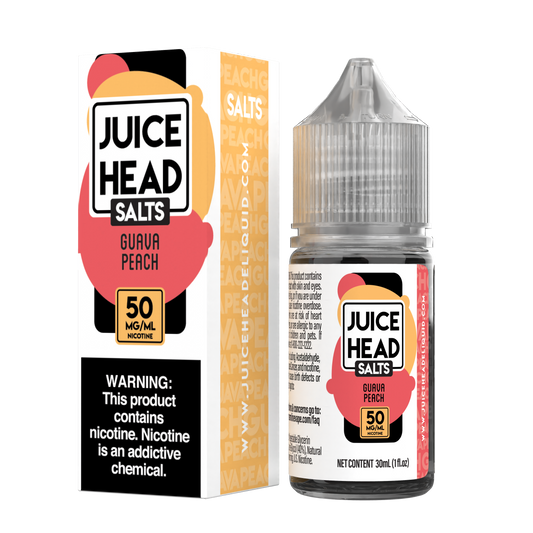 Juice Head Salt 30ml - GUAVA PEACH 50MG E-JUICE 30ML -