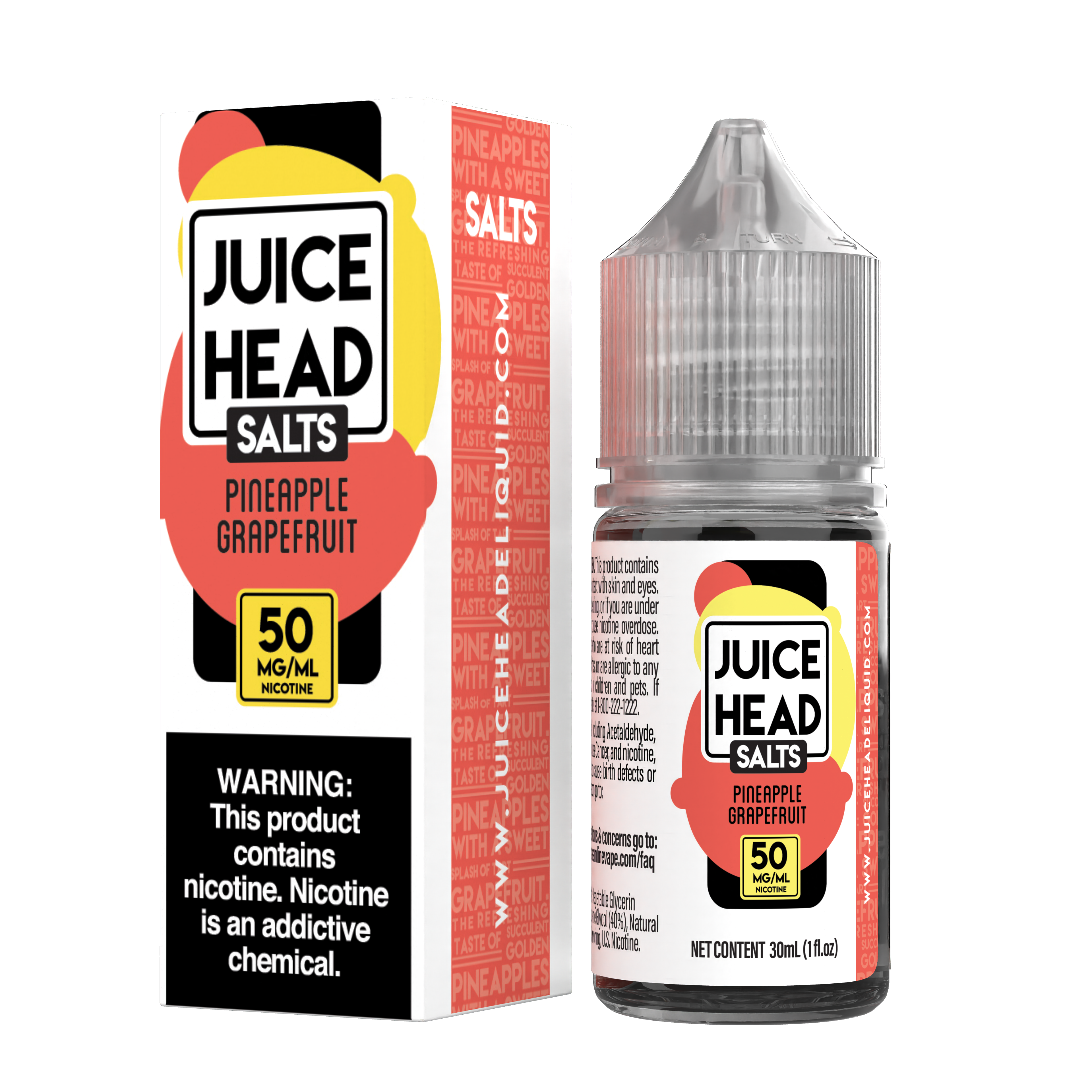 Juice Head Salt 30ml - PINEAPPLE GRAPEFRUIT 50MG E-JUICE