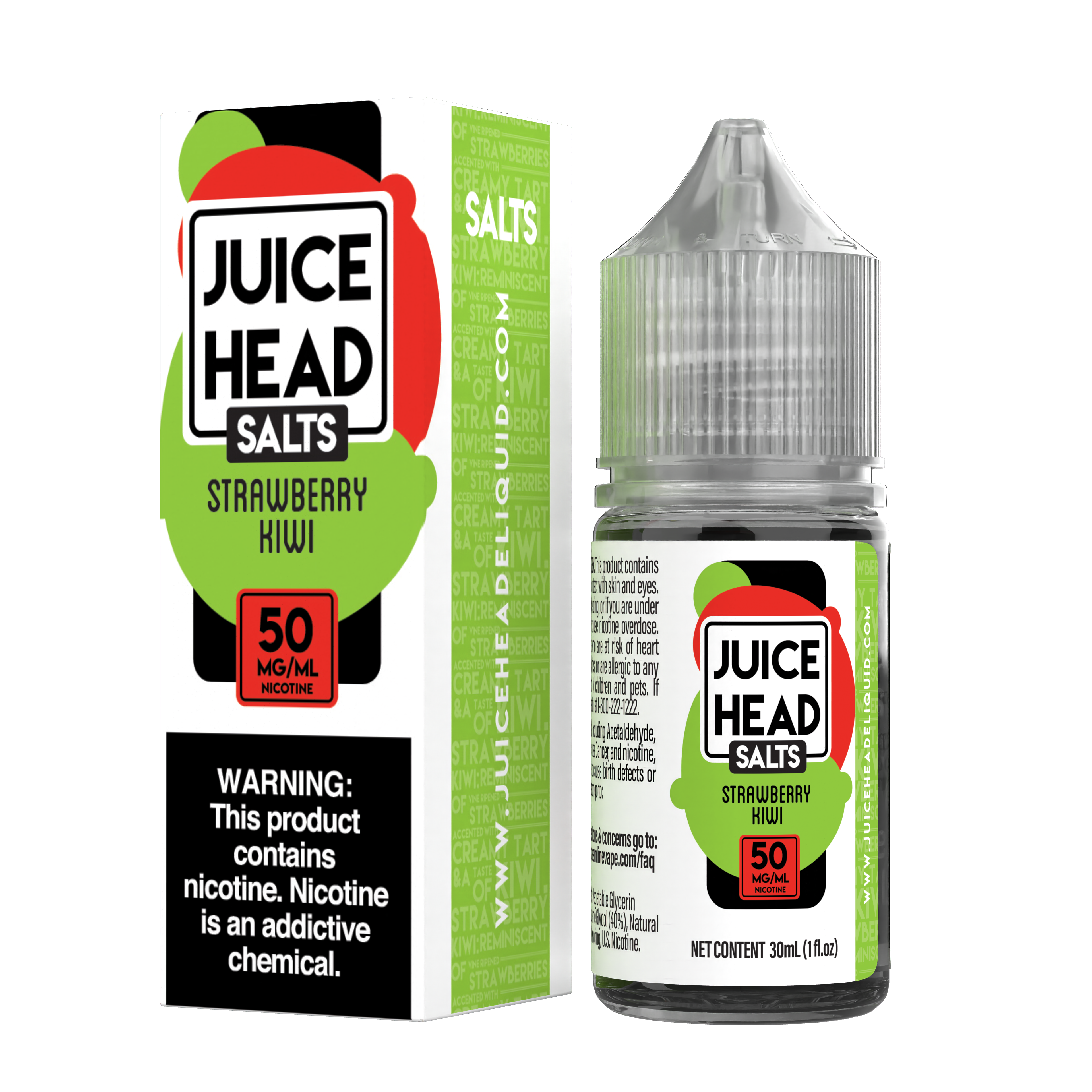 Juice Head Salt 30ml - STRAWBERRY KIWI 50MG E-JUICE 30ML -