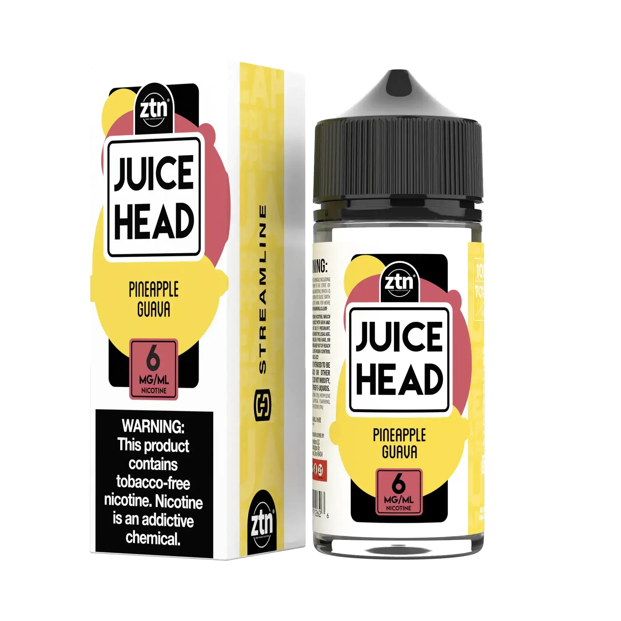 Juice Head ZTN 100ml - PINEAPPLE GUAVA 6MG E-JUICE 100ML TFN