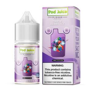 POD JUICE PJ5000 SERIES SALT NIC 30ML TRIPLE BERRY ICE 55MG 305535380147