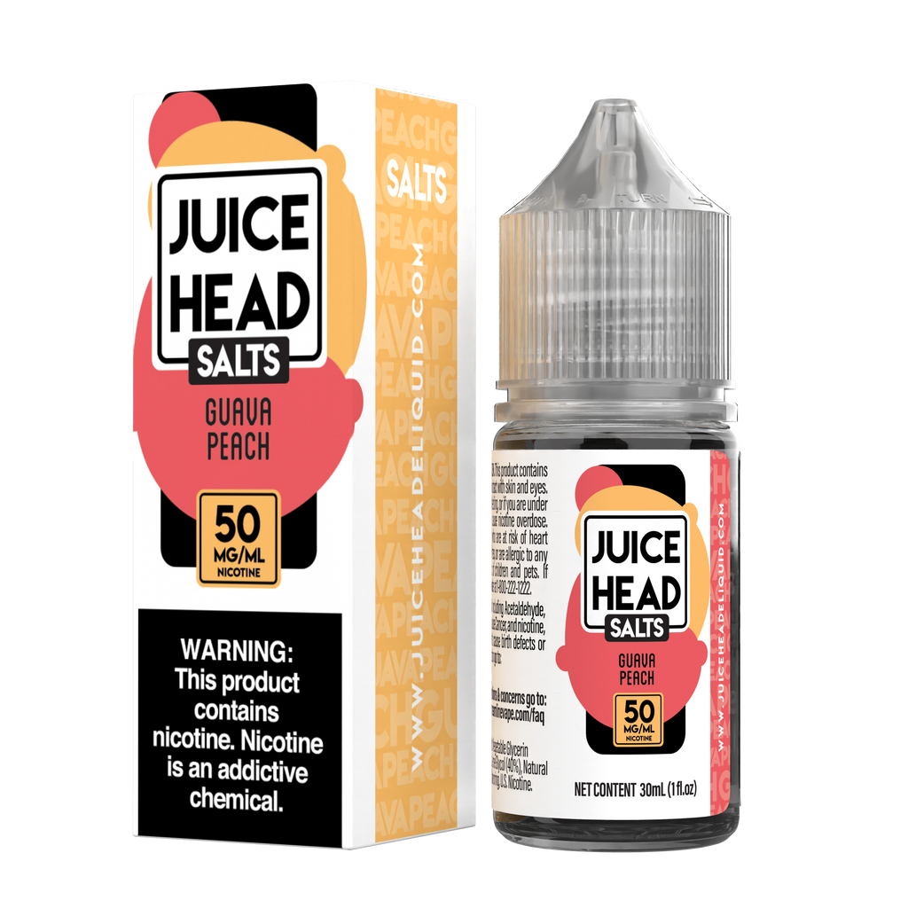 Juice Head Salt 30ml - GUAVA PEACH 50MG E-JUICE 30ML -