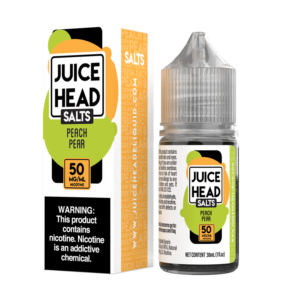 Juice Head Salt 30ml - PEACH PEAR 50MG E-JUICE 30ML -