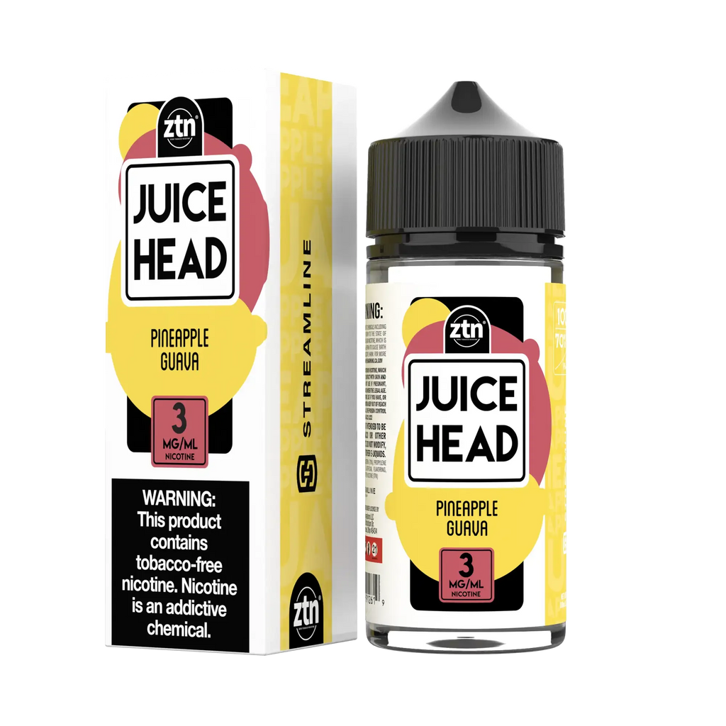 Juice Head ZTN 100ml - PINEAPPLE GUAVA 3MG E-JUICE 100ML TFN